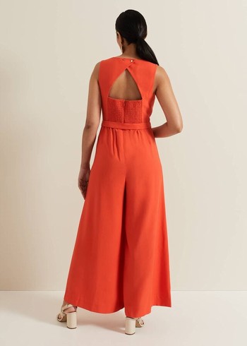 Phase Eight Petite Marta Red Culotte Jumpsuit Red Australia | UV3147508